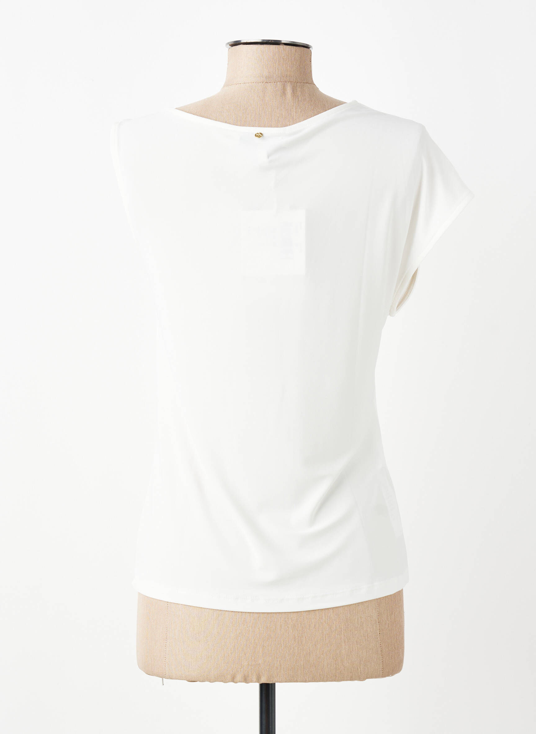 Top stretch manches courtes blanc ANDAM femme