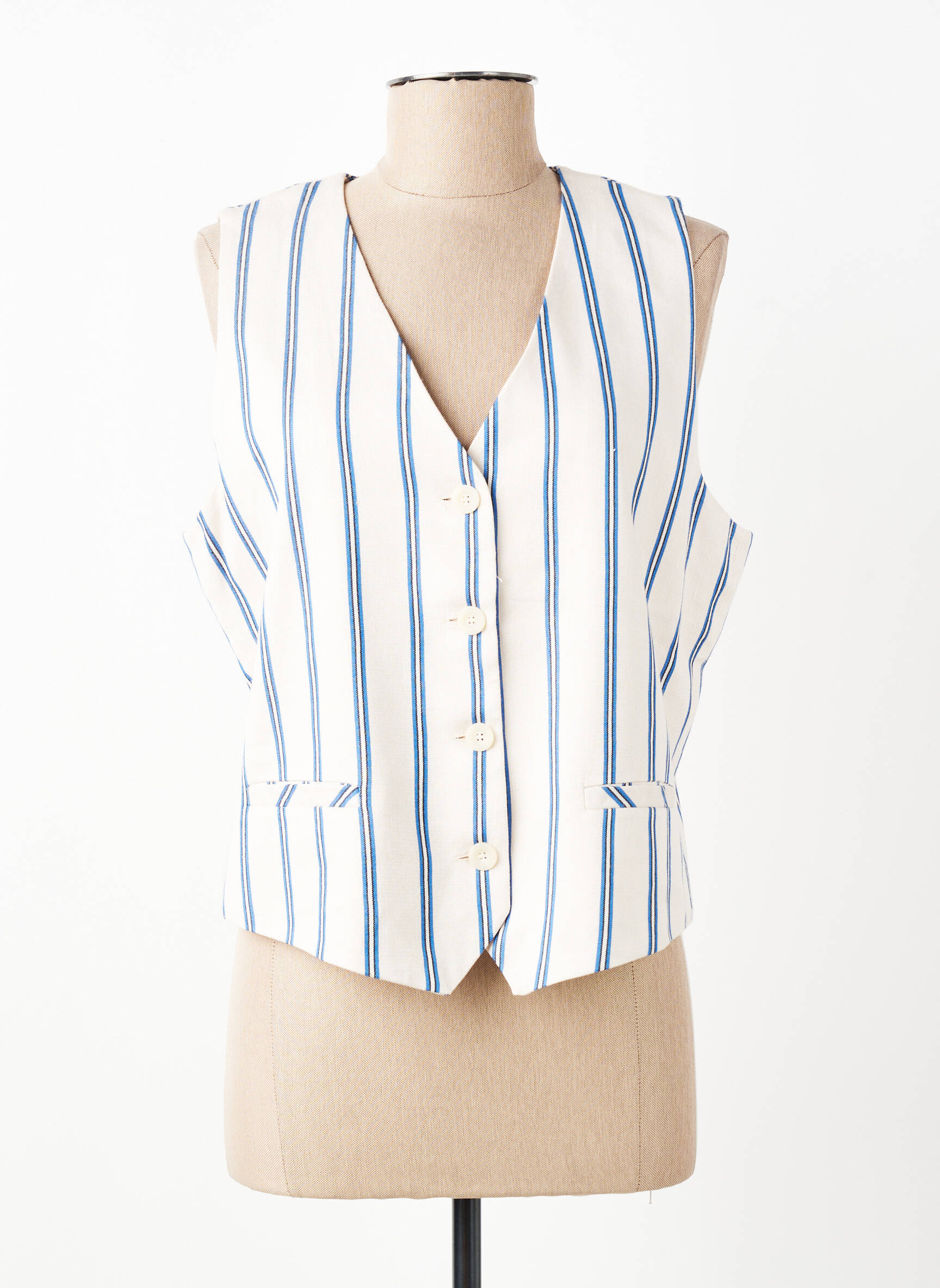 Gilet sans manche doublure beige ANDAM femme