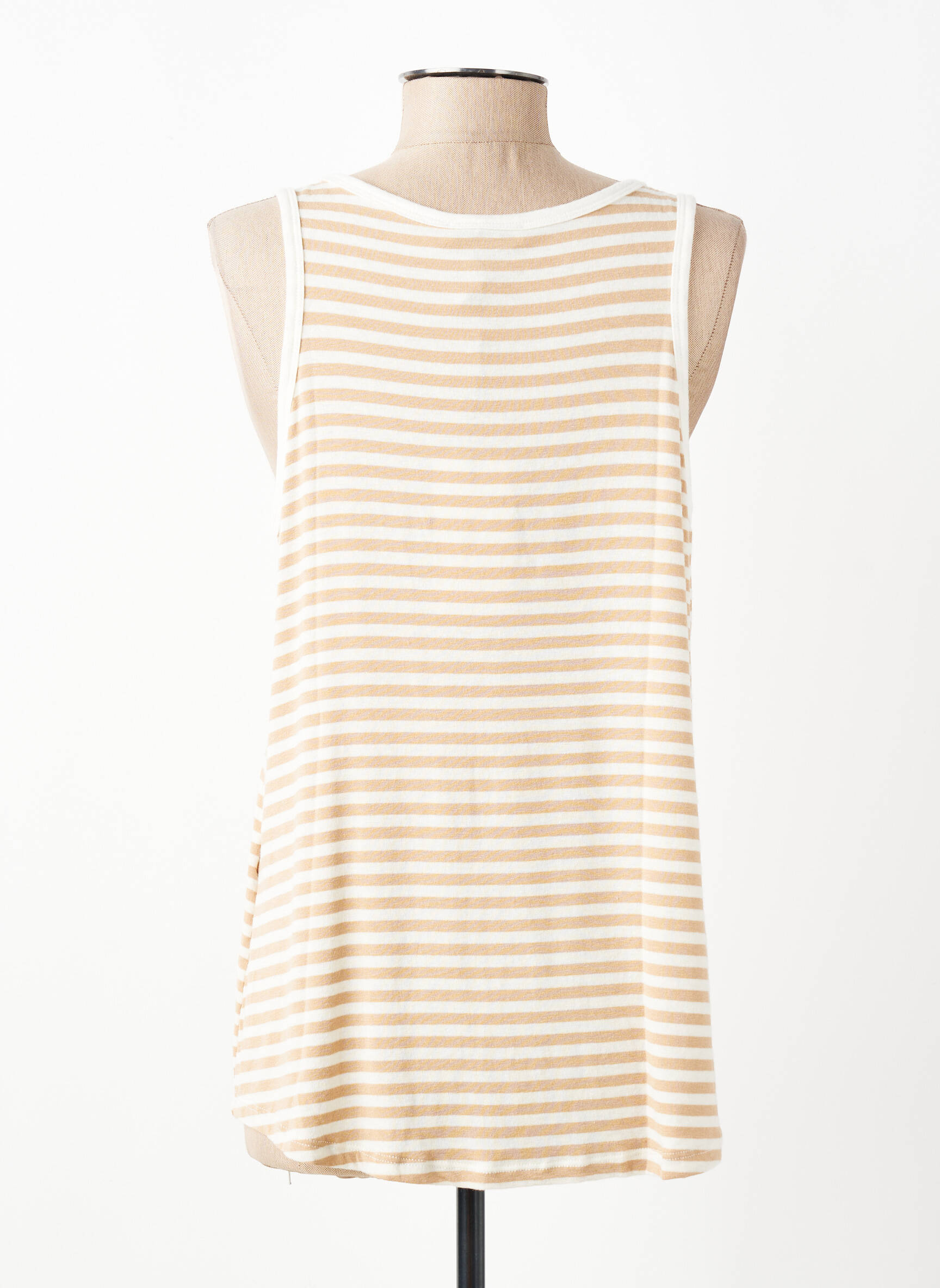 Débardeur stretch sans manche beige PAKO LITTO femme