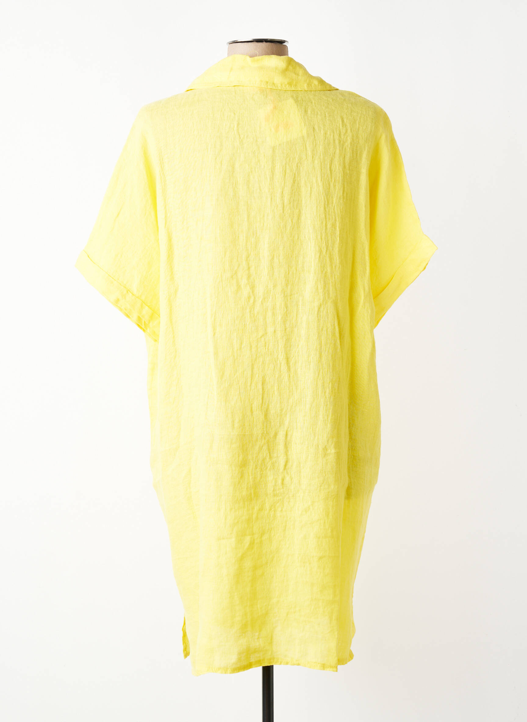 Robe mi-longue manches courtes manches courtes jaune MARIE ILE DE RE femme