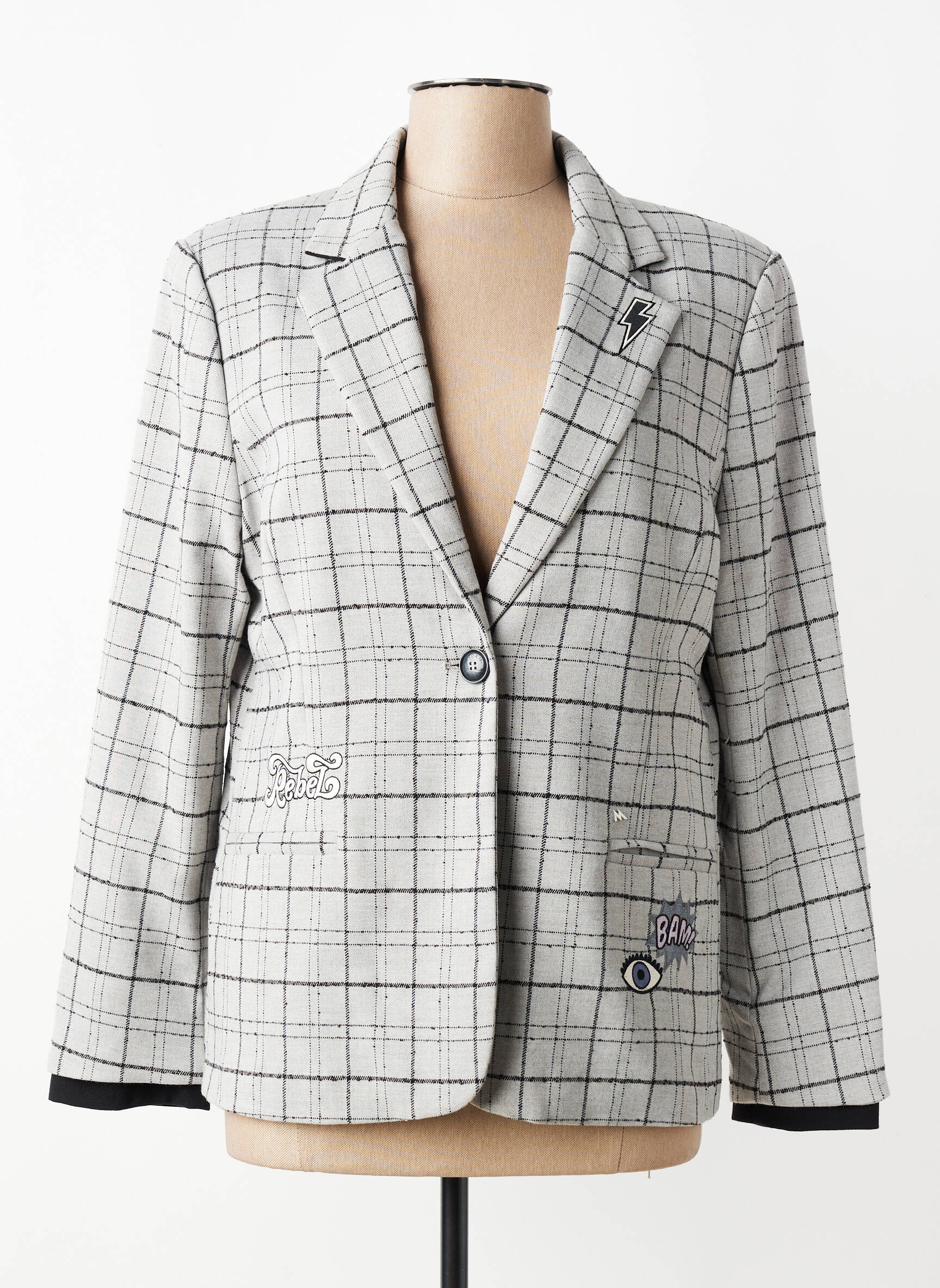 Blazer poignets boutonnés gris ANDAM femme