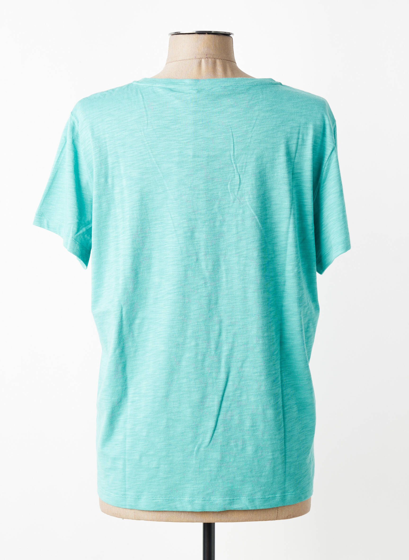 T-shirt coupe droite manches courtes vert FELINO femme