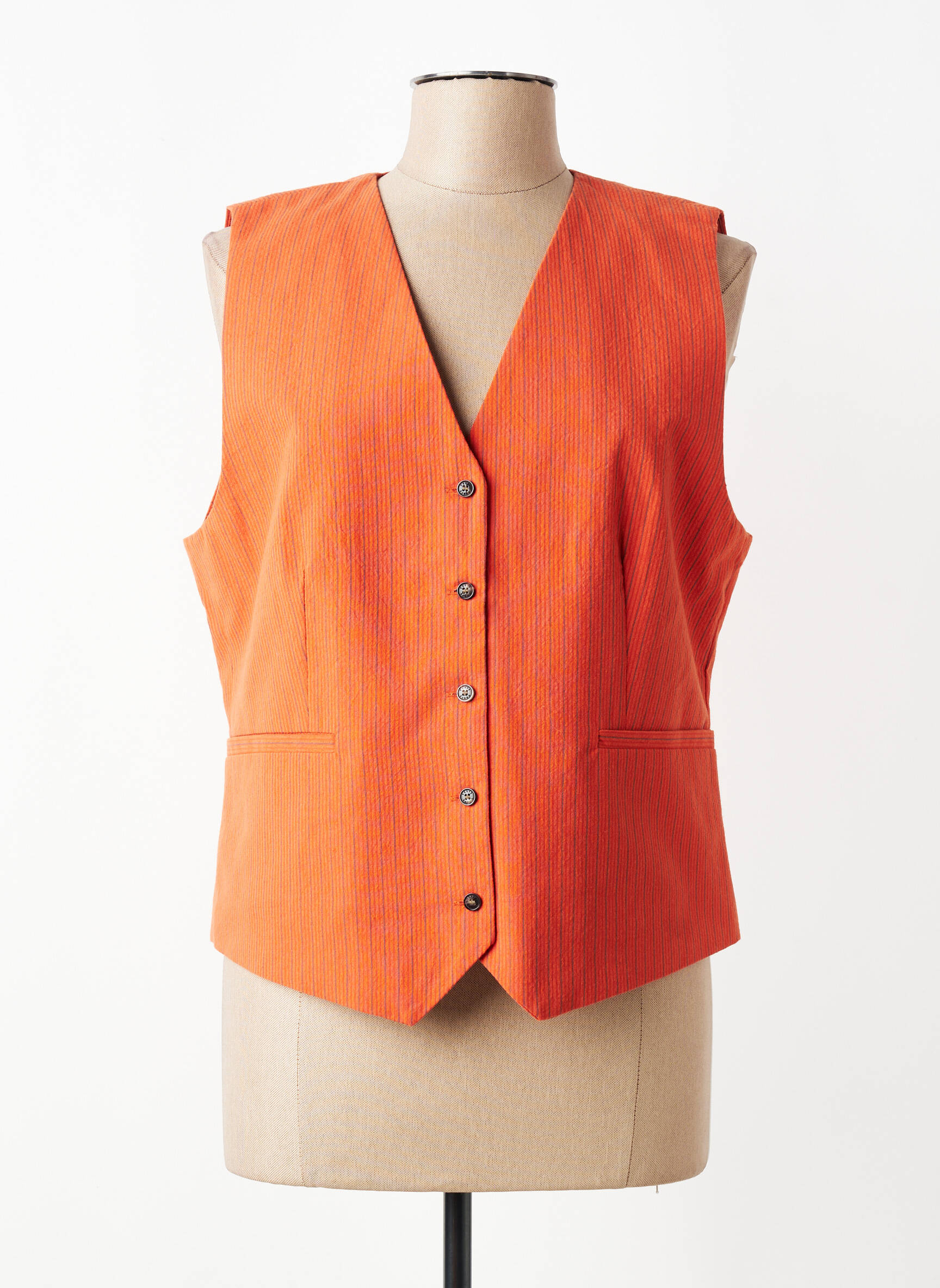 Gilet sans manche coupe droite orange YERSE femme