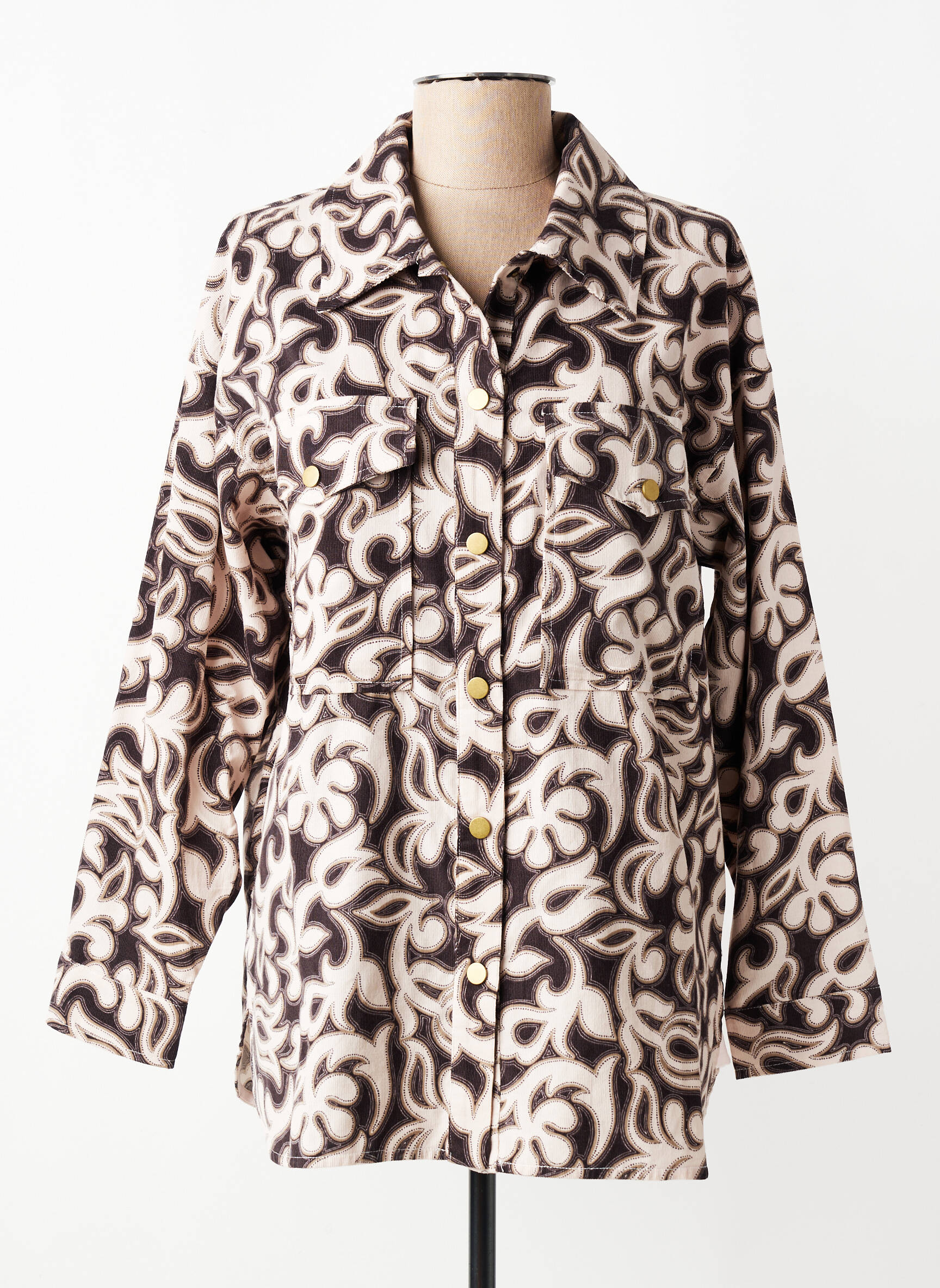 Veste casual poignets boutonnés avec fente noir ORFEO femme