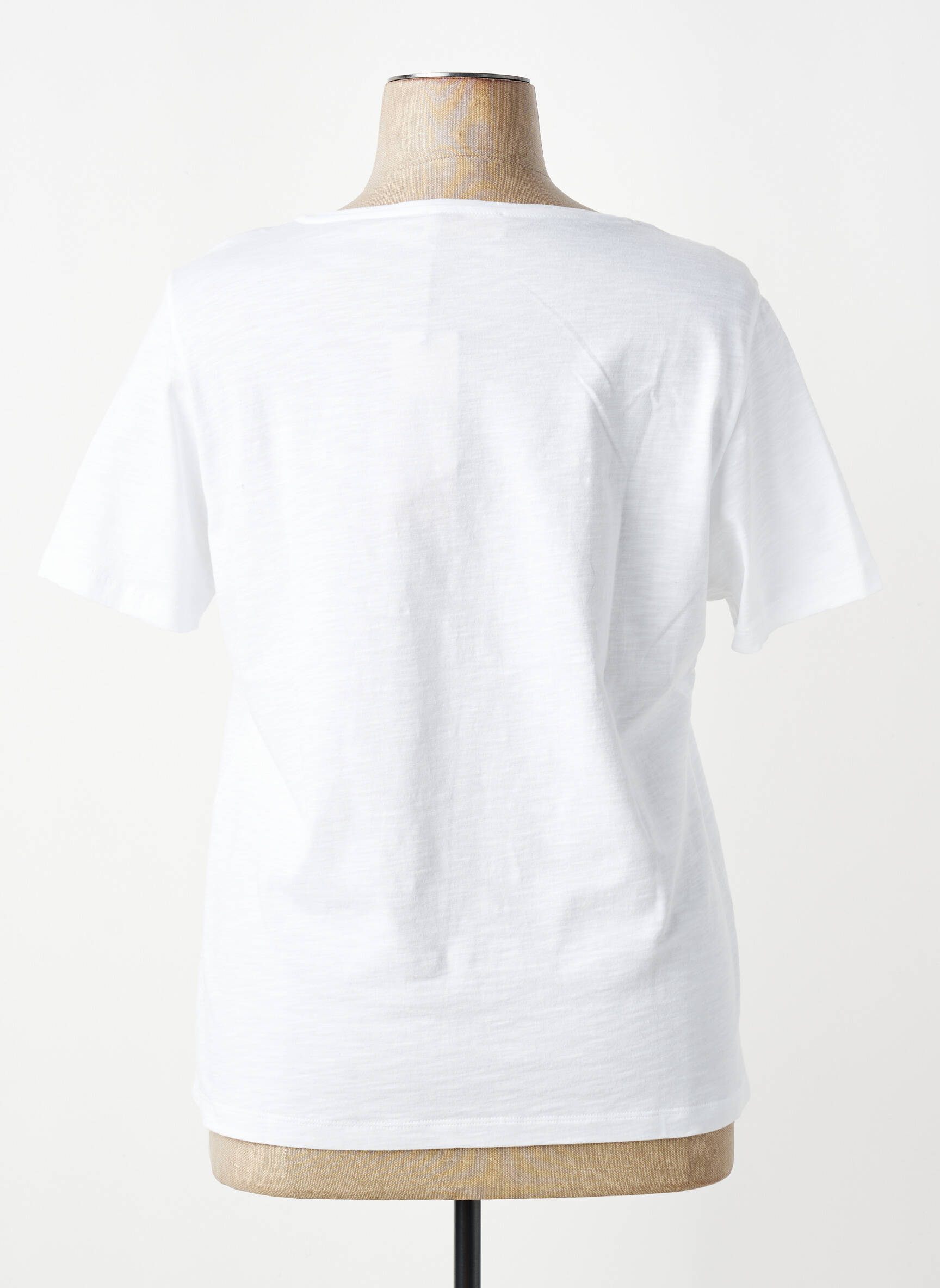T-shirt sérigraphie floquée manches courtes blanc SIGNE NATURE femme
