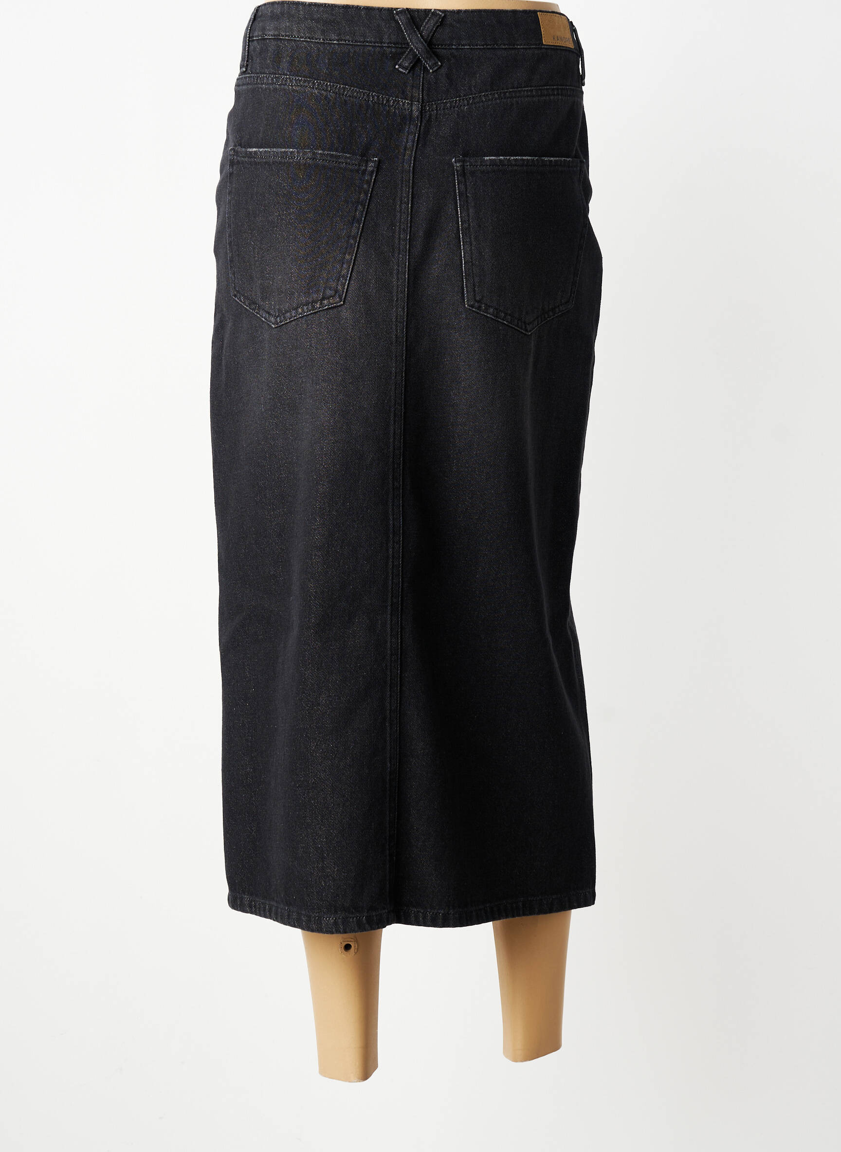 Jupe longue coupe droite noir KANOPE femme