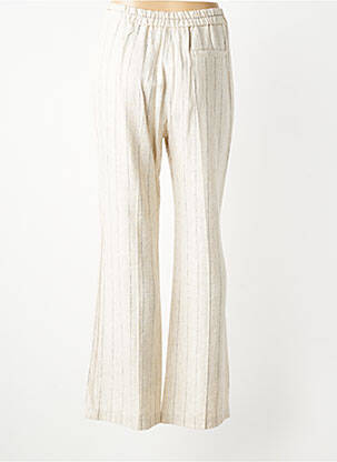 Pantalon large fermeture zippée sous rabat boutonné taille normale beige SIGNE NATURE femme