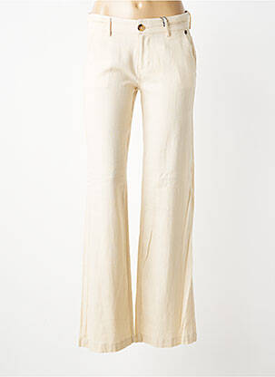 Pantalon large fermeture zippée sous rabat boutonné taille normale beige FREEMAN T.PORTER femme
