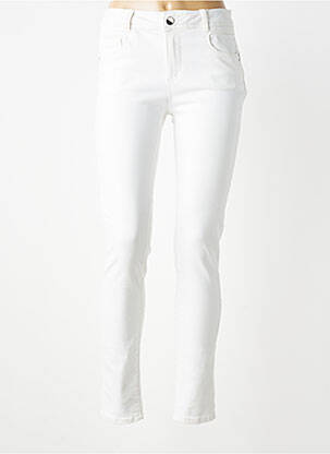 Jeans coupe slim stretch taille normale blanc C'EST BEAU LA VIE femme