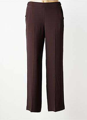 Pantalon droit tissage crêpe taille normale marron IMPERIAL femme