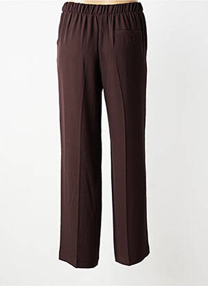 Pantalon droit tissage crêpe taille normale marron IMPERIAL femme
