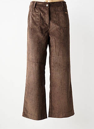 Pantalon large fermeture zippée sous rabat boutonné taille normale marron PAKO LITTO femme