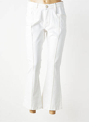 Pantalon 7/8 stretch taille normale blanc PARA MI femme
