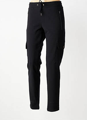 Pantalon cargo tissage popeline taille normale noir PARA MI femme