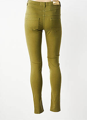 Pantalon slim tissage popeline taille normale vert COUTURIST femme