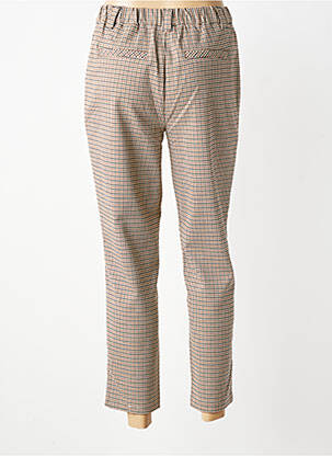 Pantalon chino fermeture zippée sous rabat boutonné taille normale marron C'EST BEAU LA VIE femme