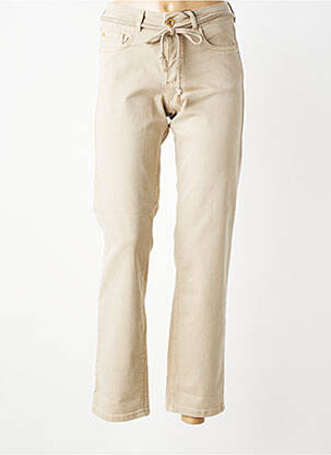 Jeans coupe droite stretch taille normale beige PARA MI femme