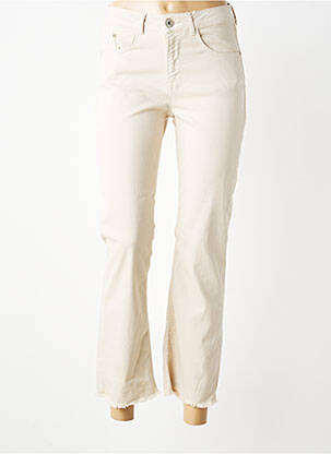 Pantalon 7/8 stretch taille normale beige PARA MI femme