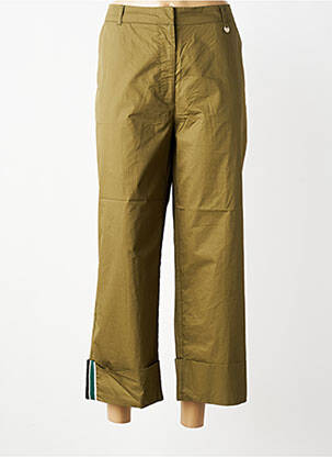 Pantalon 7/8 tissage popeline taille normale vert LOLA CASADEMUNT femme