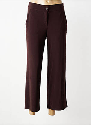 Pantalon 7/8 stretch taille normale marron ANDAM femme