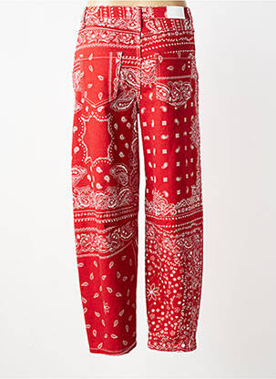 Jeans coupe large stretch taille normale rouge PLEASE femme