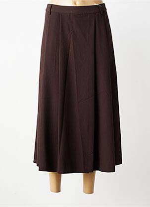 Jupe longue fermeture zippée au dos marron IMPERIAL femme