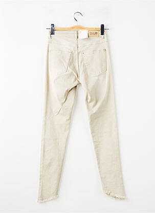Pantalon slim tissage popeline taille normale beige PARA MI femme