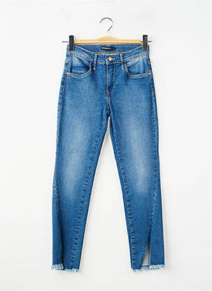 Jeans coupe slim stretch taille normale bleu DESGASTE femme