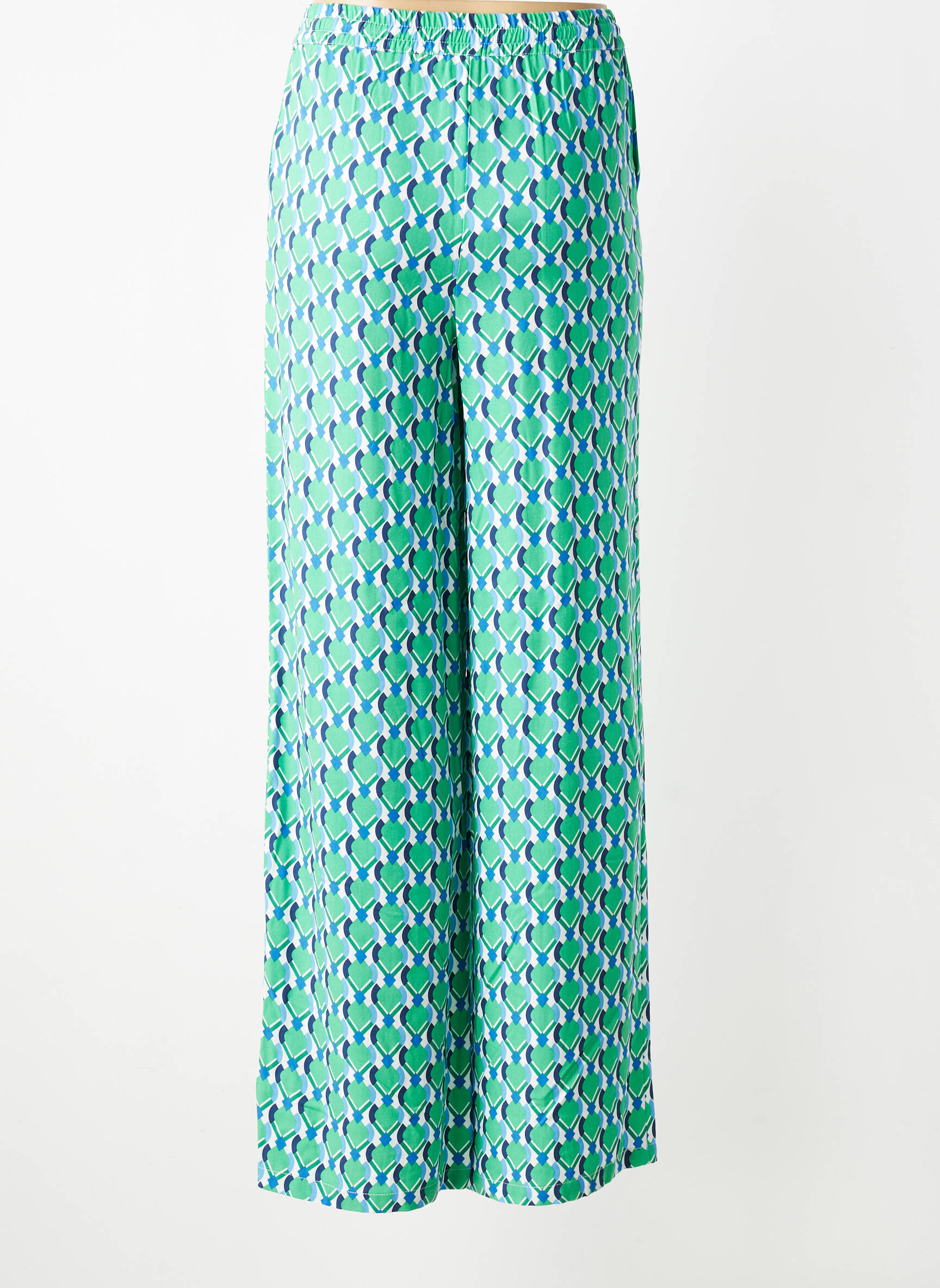Pantalon large tissage popeline taille normale vert LA VIE EST BELLE femme