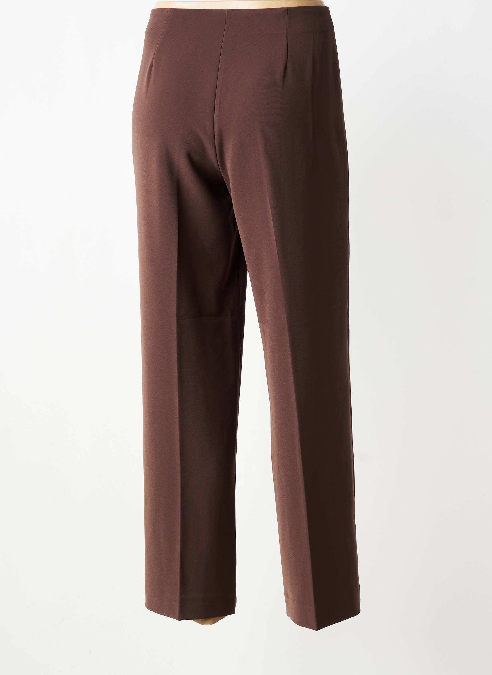Pantalon droit stretch taille normale marron INDI & COLD femme