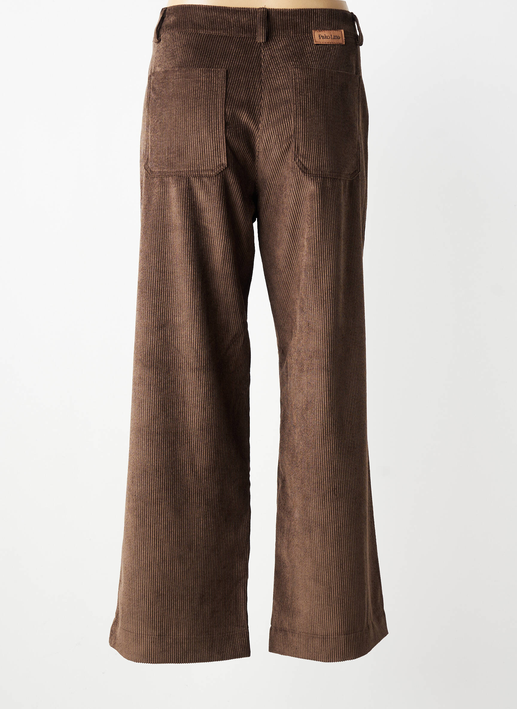 Pantalon large fermeture zippée sous rabat boutonné taille normale marron PAKO LITTO femme