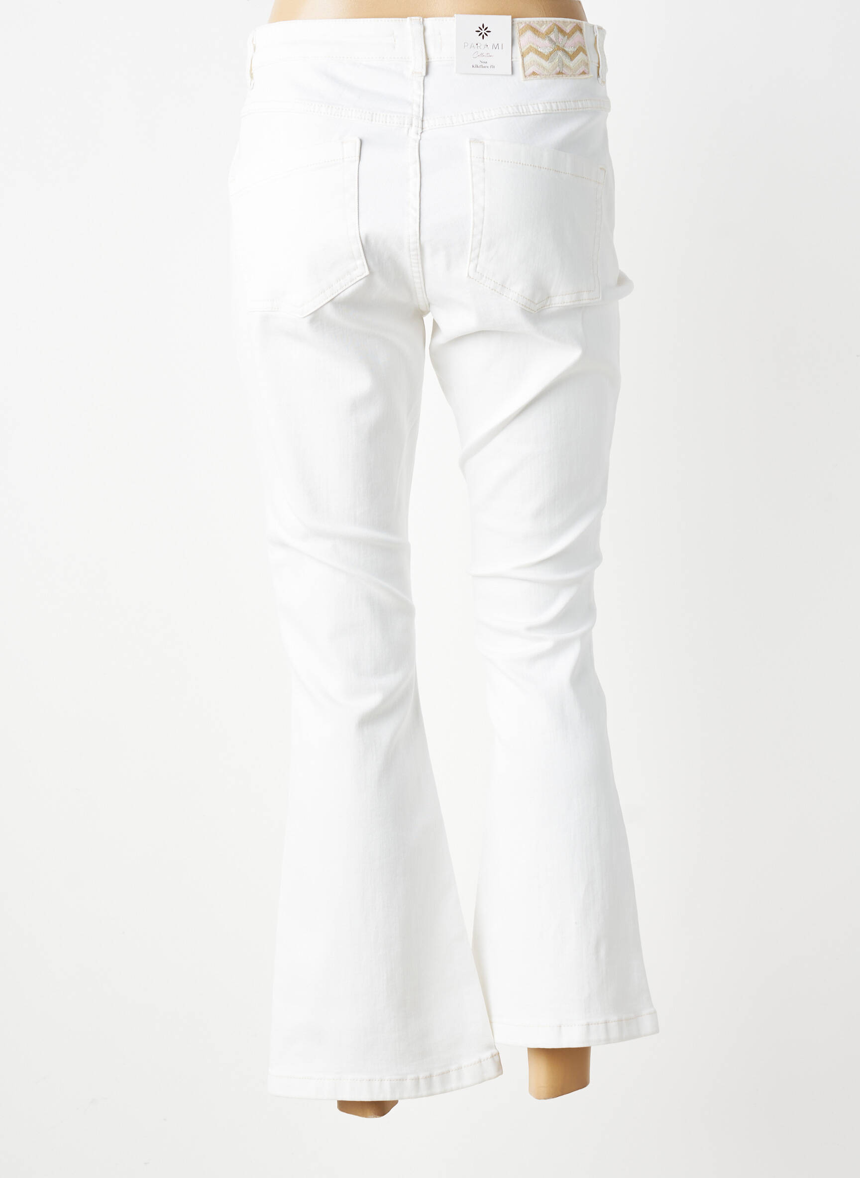 Pantalon 7/8 stretch taille normale blanc PARA MI femme