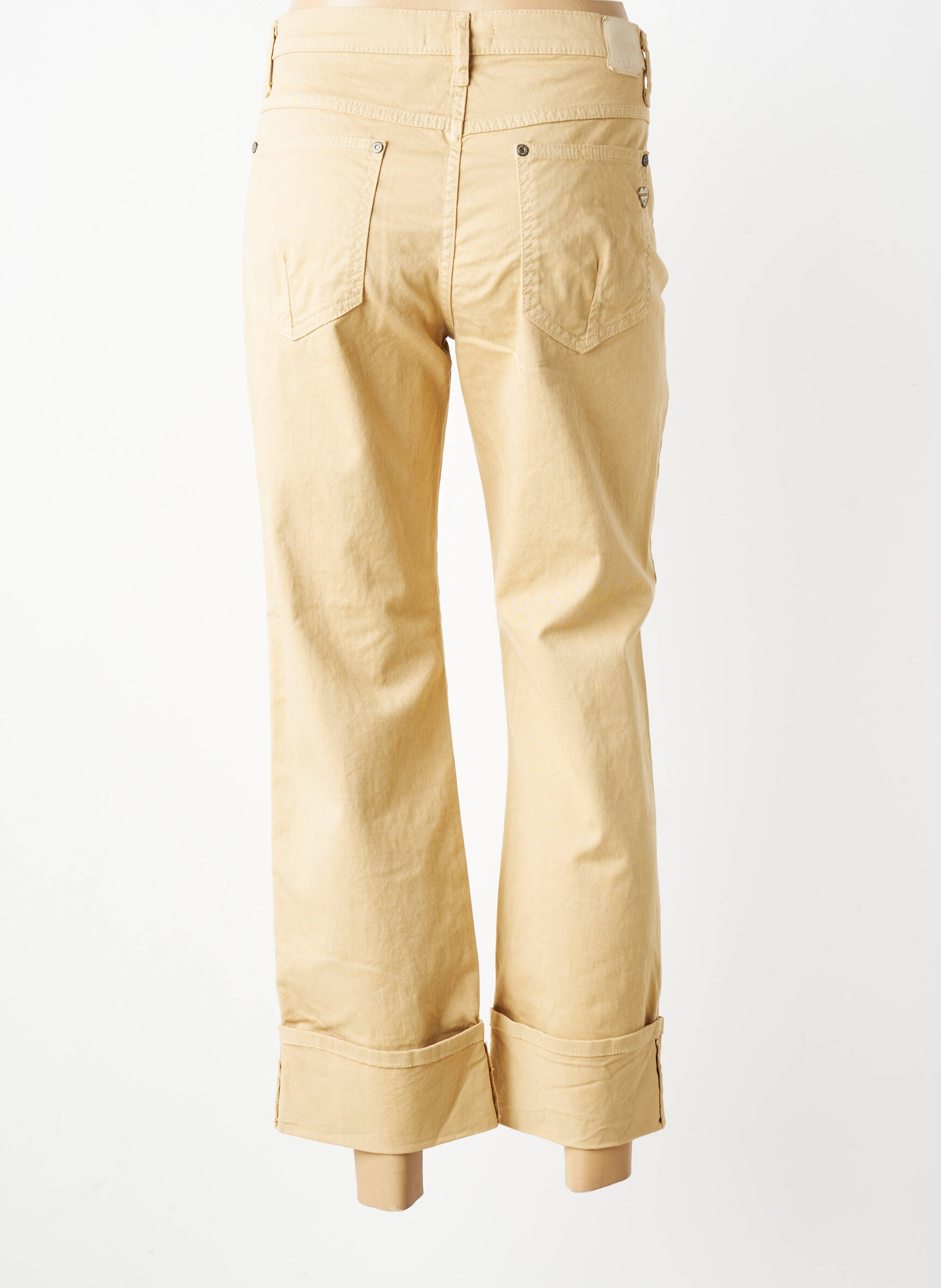 Pantalon droit stretch taille normale beige PLEASE femme