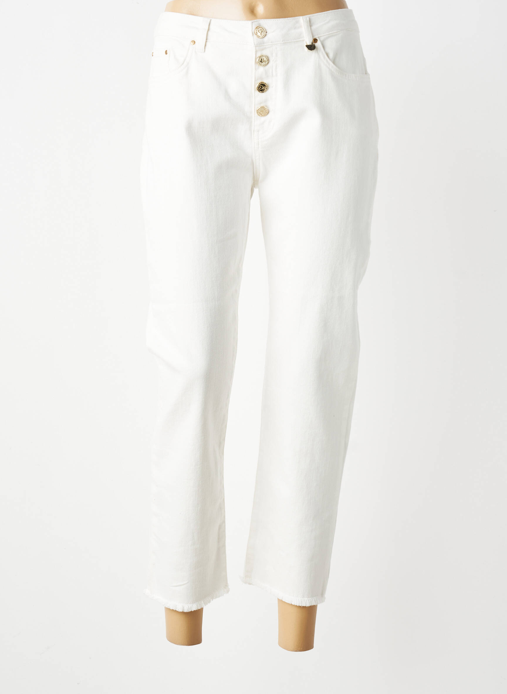 Jeans coupe droite stretch taille normale blanc LOLA CASADEMUNT femme