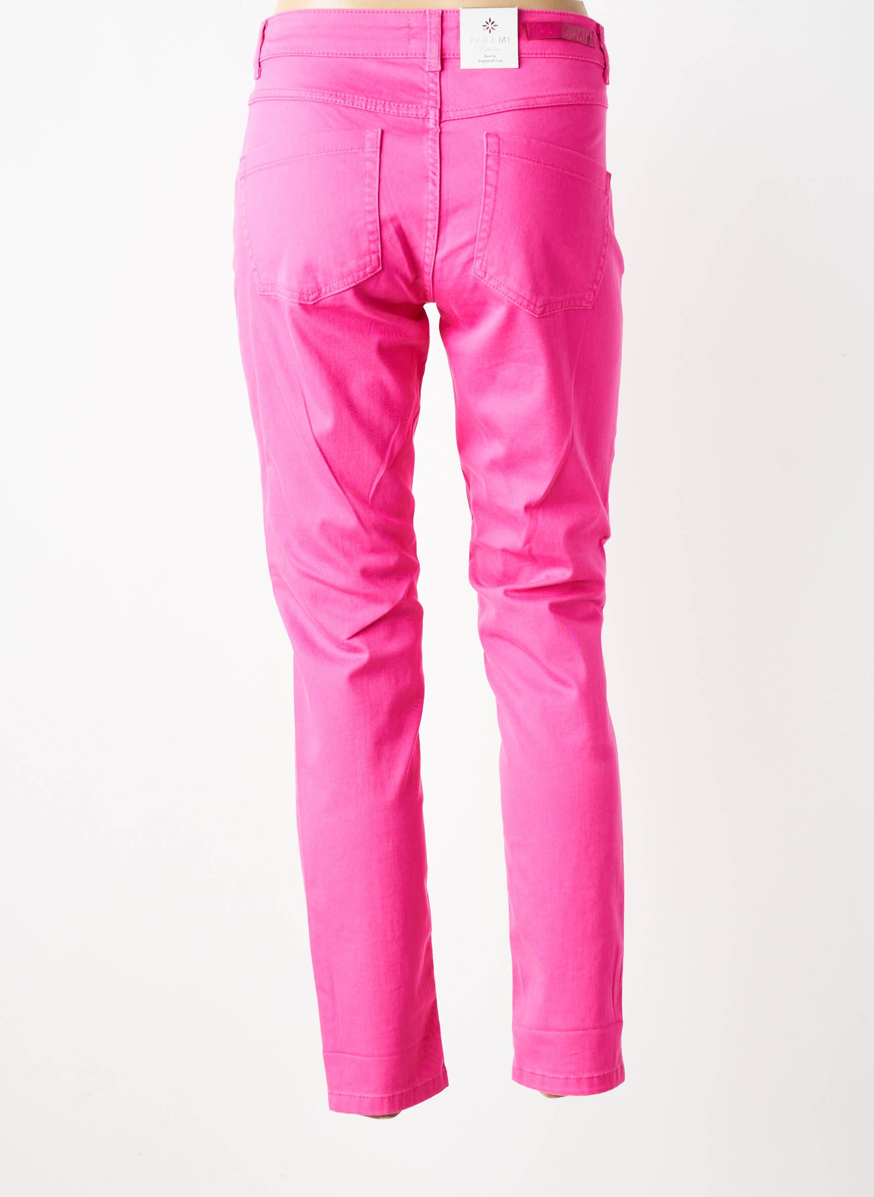 Pantalon slim tissage popeline taille normale rose PARA MI femme