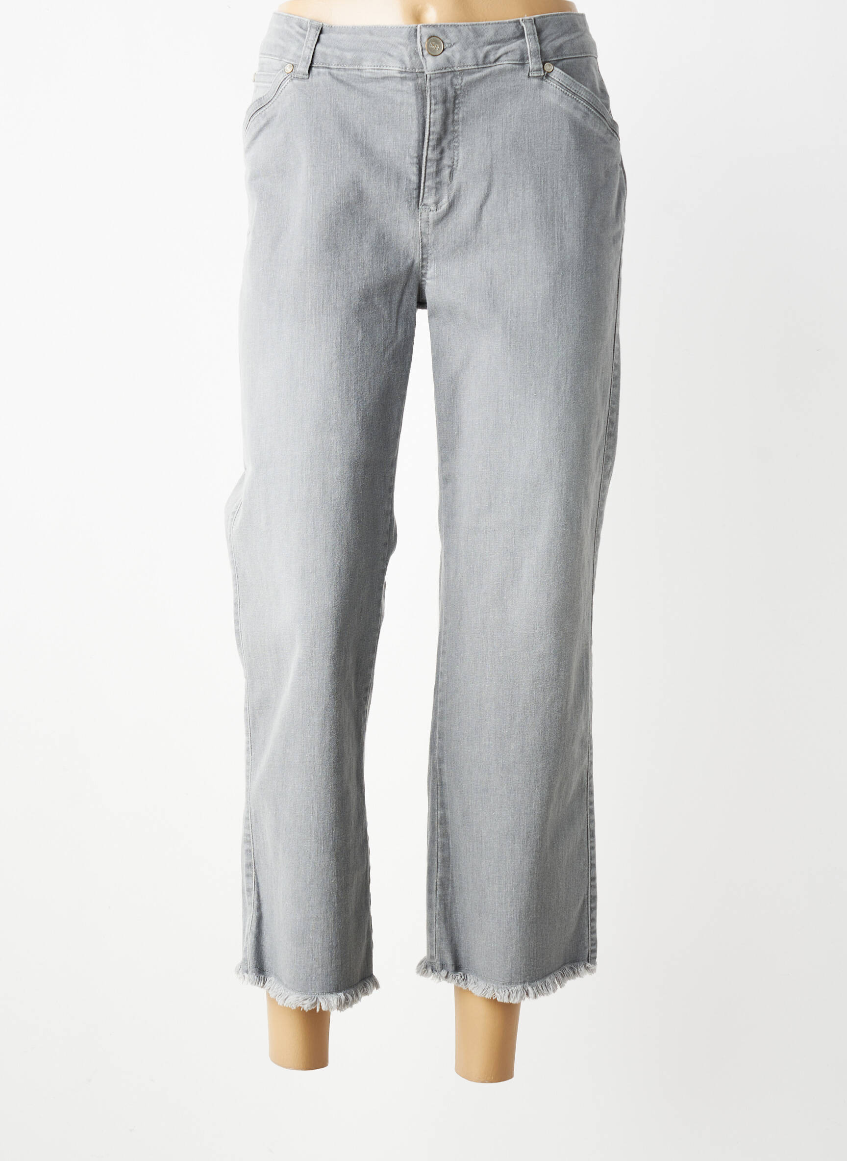 Jeans coupe droite stretch taille normale gris SIGNE NATURE femme