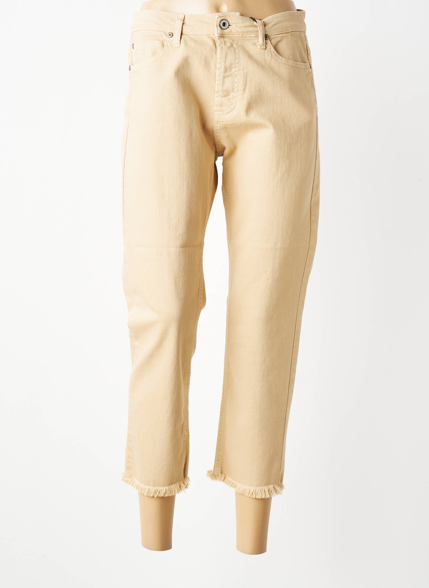 Jeans coupe droite stretch taille normale beige PLEASE femme