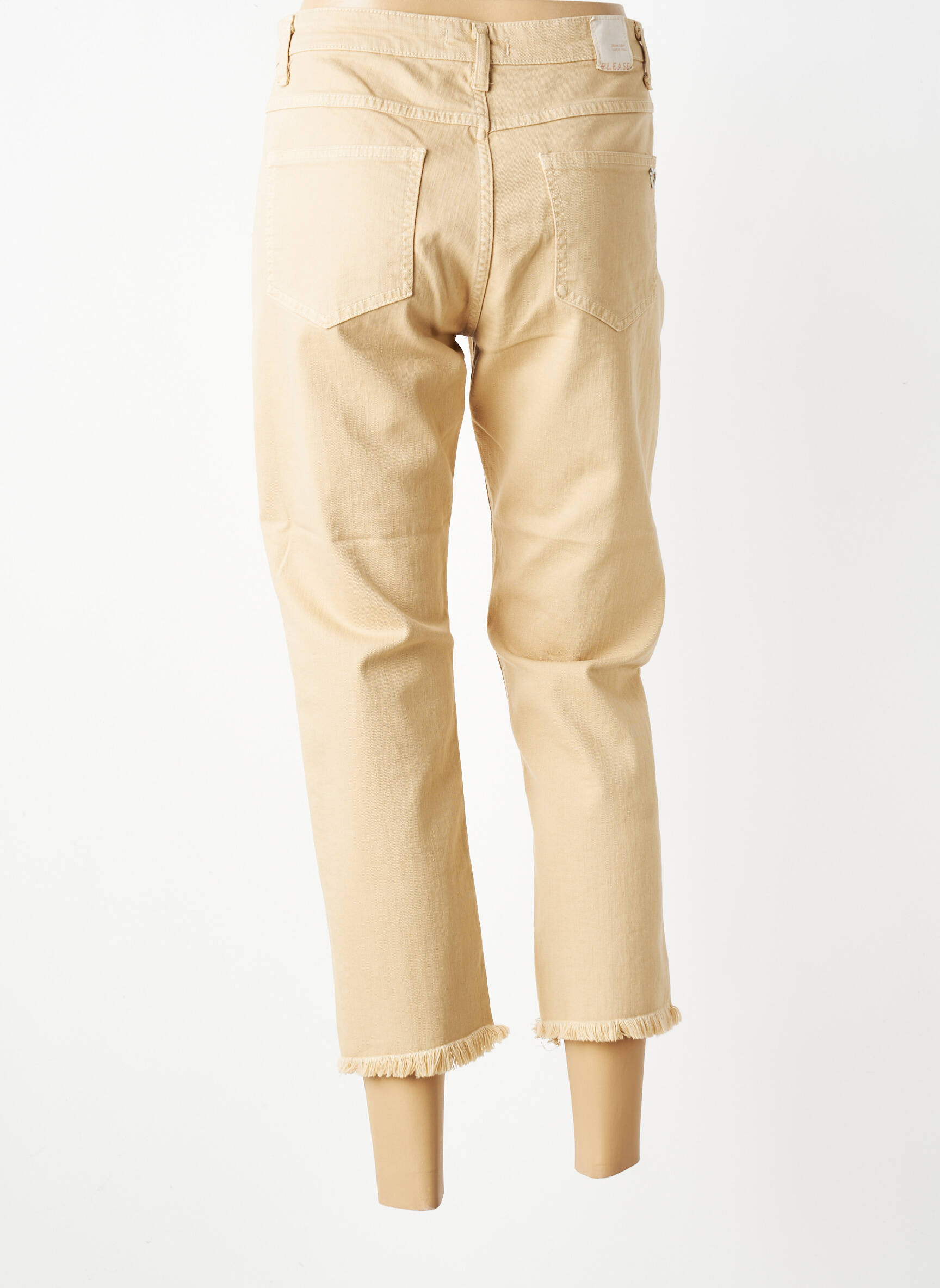 Jeans coupe droite stretch taille normale beige PLEASE femme