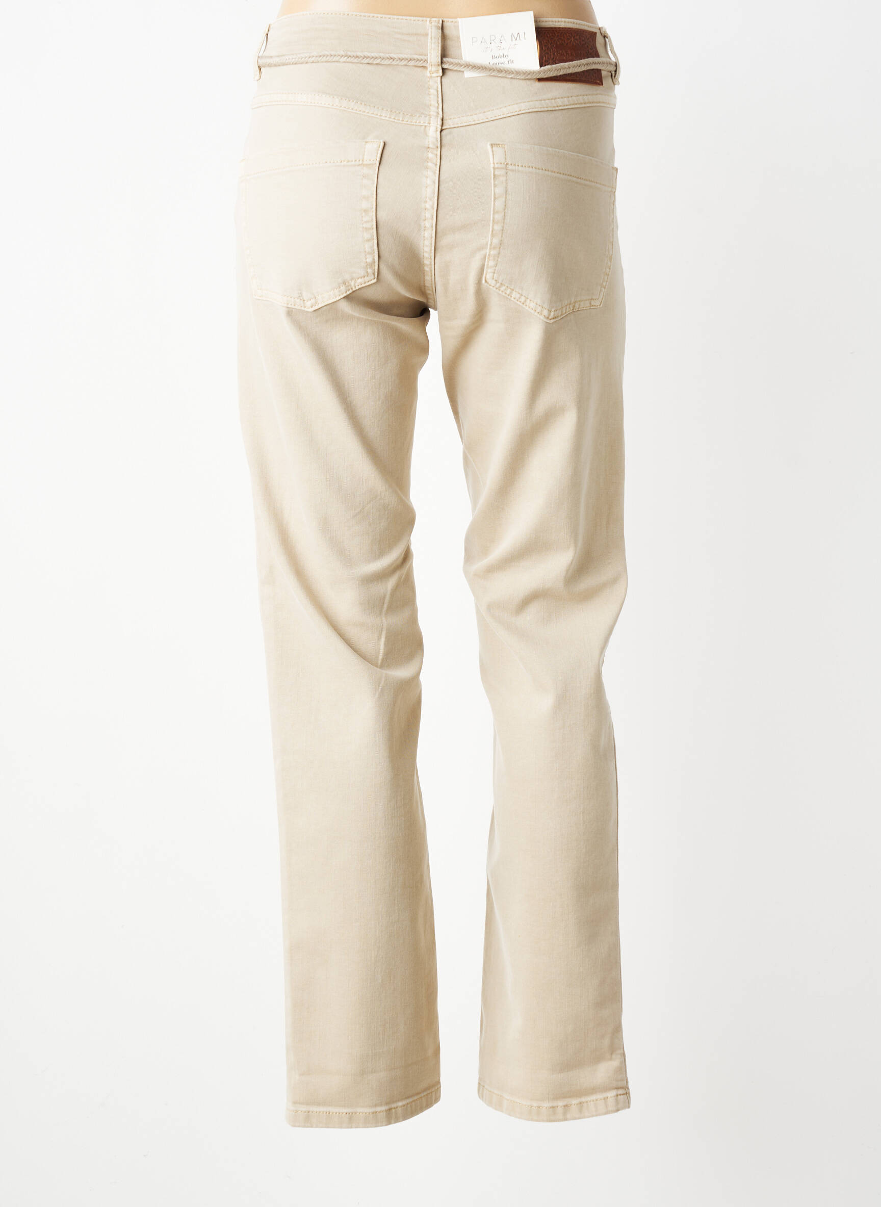 Jeans coupe droite stretch taille normale beige PARA MI femme