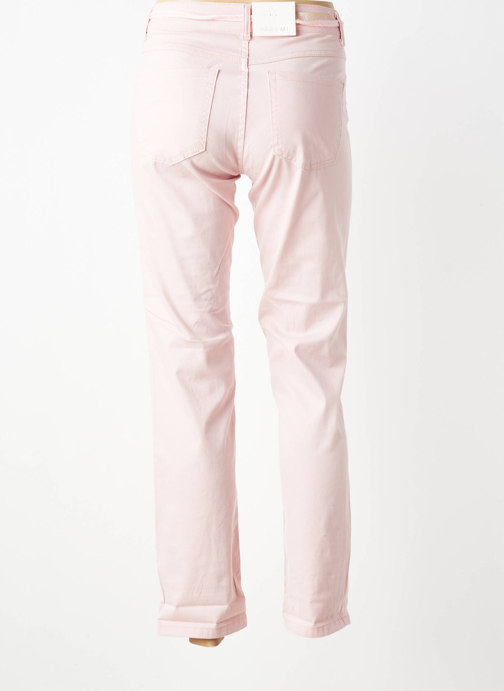 Pantalon droit stretch taille normale rose PARA MI femme