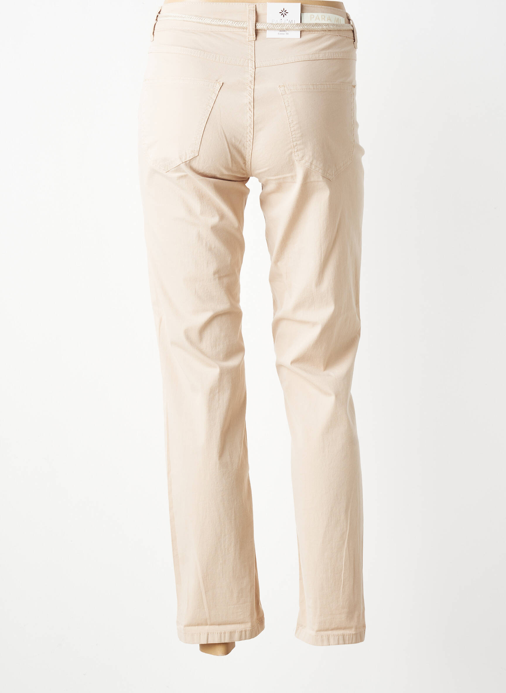 Pantalon droit stretch taille normale beige PARA MI femme