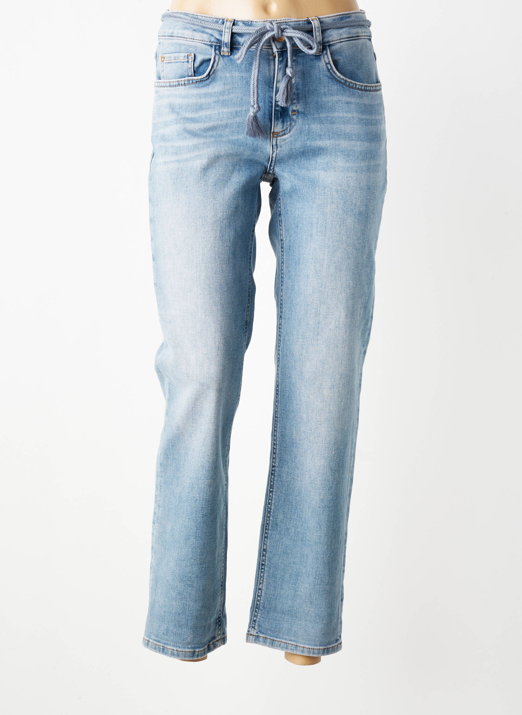 Jeans coupe droite stretch taille normale bleu PARA MI femme
