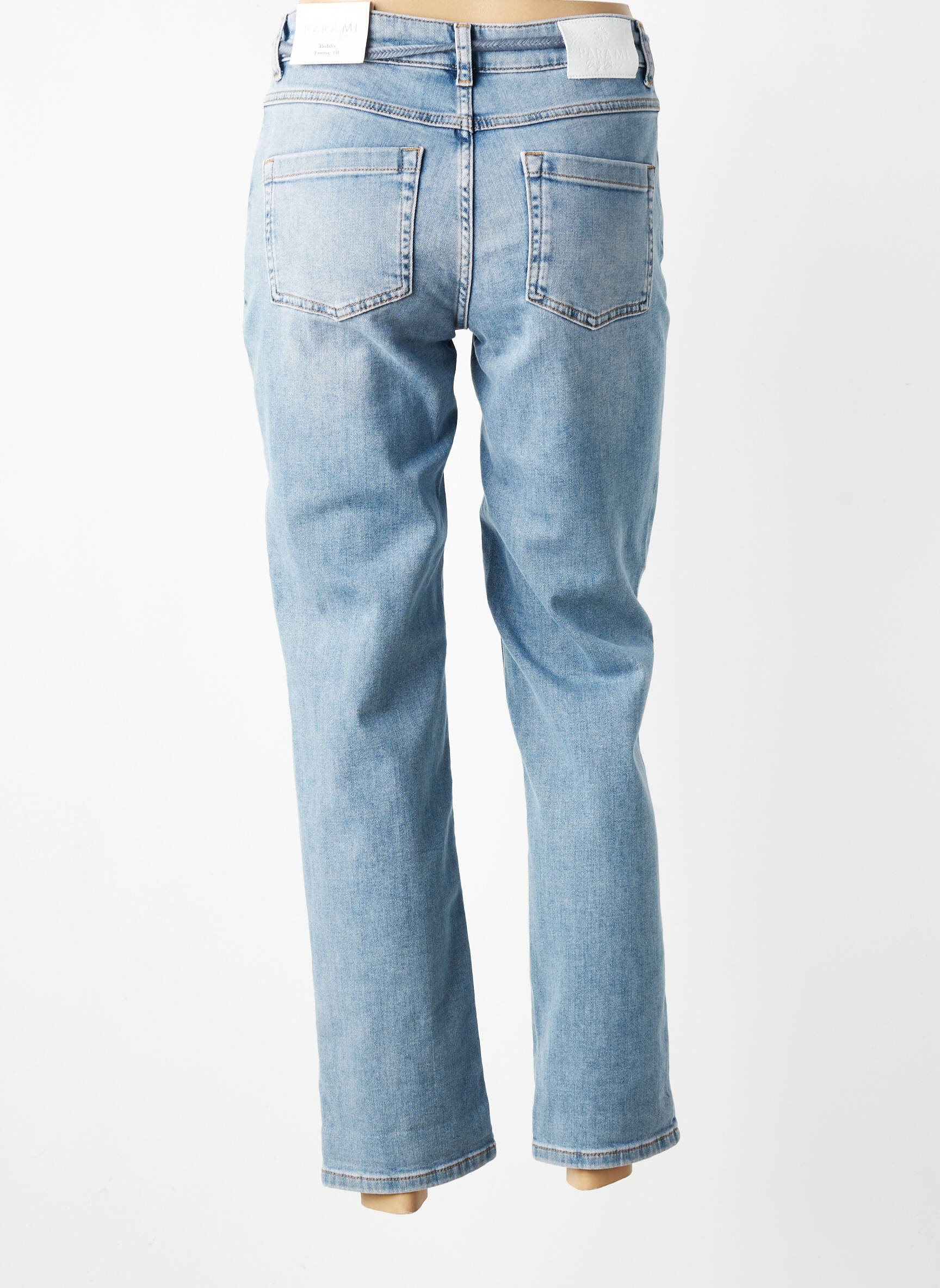 Jeans coupe droite stretch taille normale bleu PARA MI femme