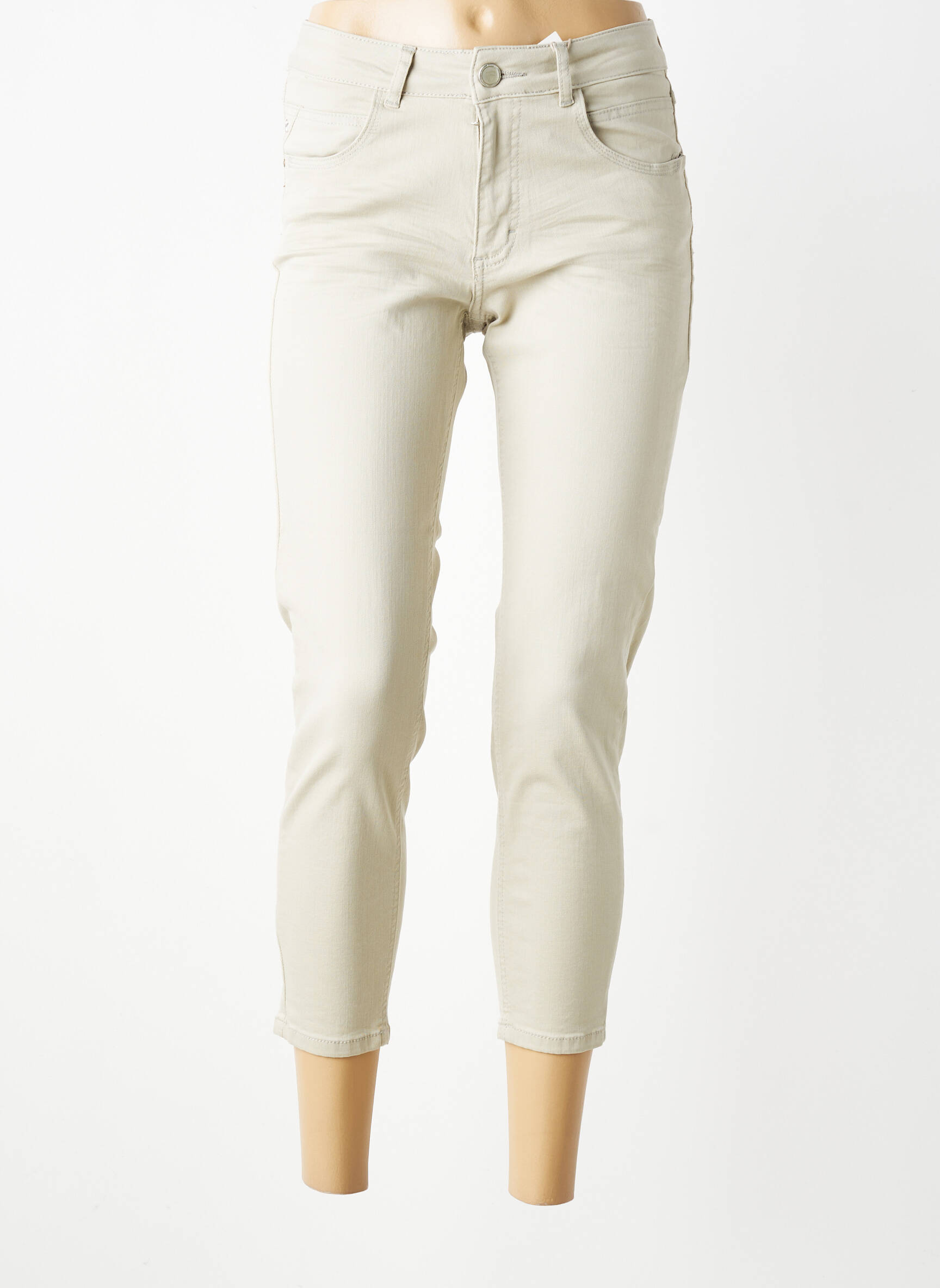 Jeans coupe slim stretch taille normale vert PARA MI femme