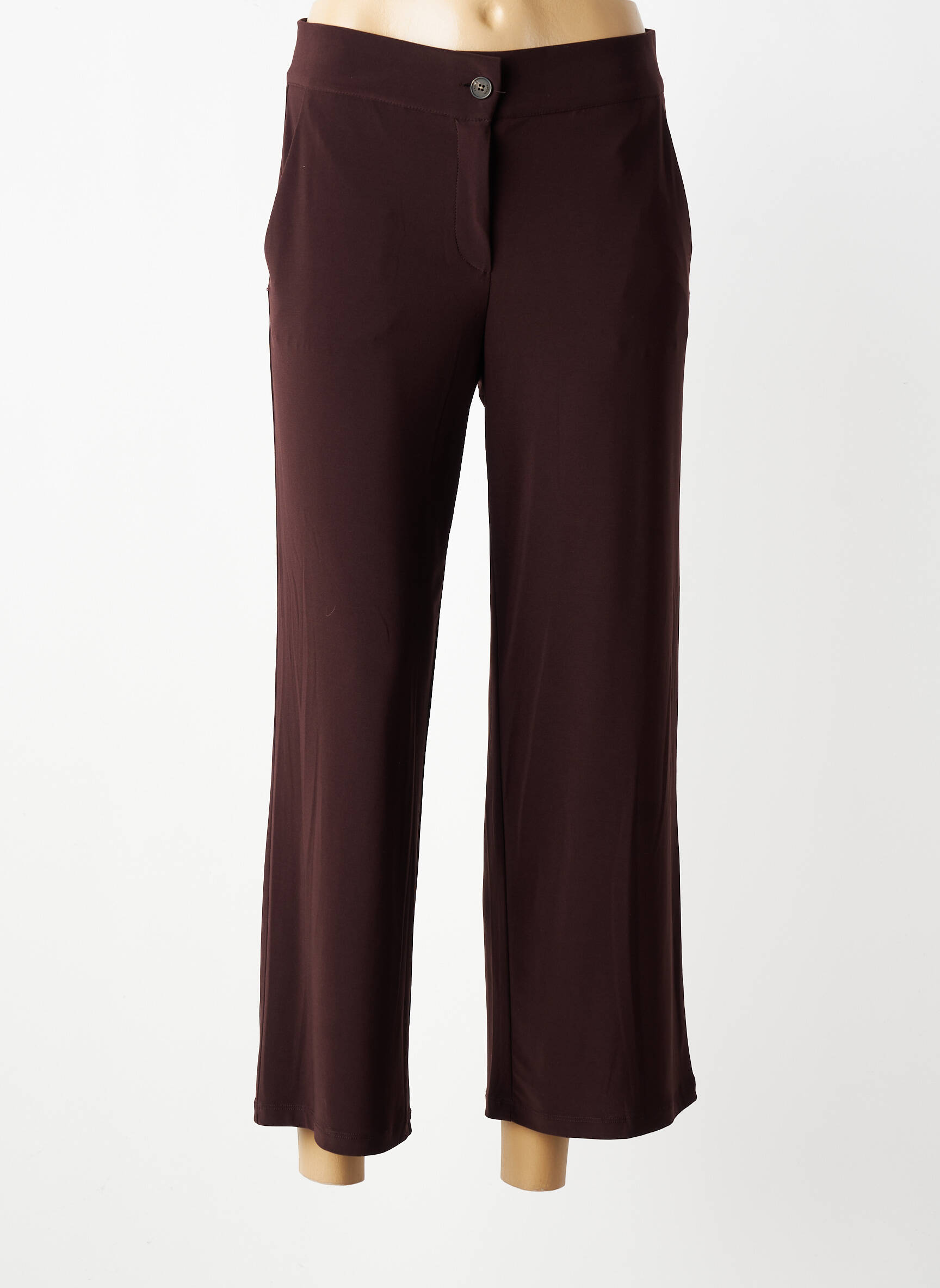 Pantalon 7/8 stretch taille normale marron ANDAM femme