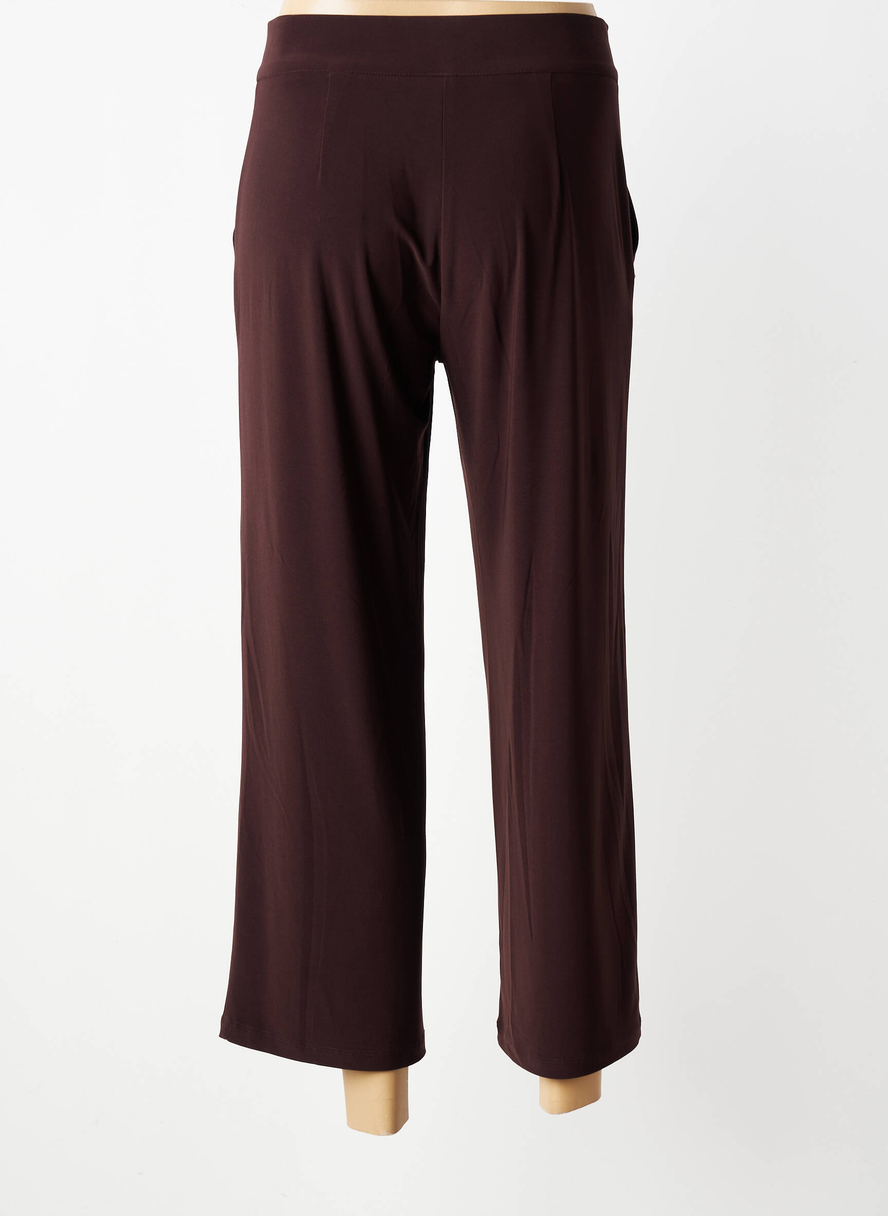 Pantalon 7/8 stretch taille normale marron ANDAM femme