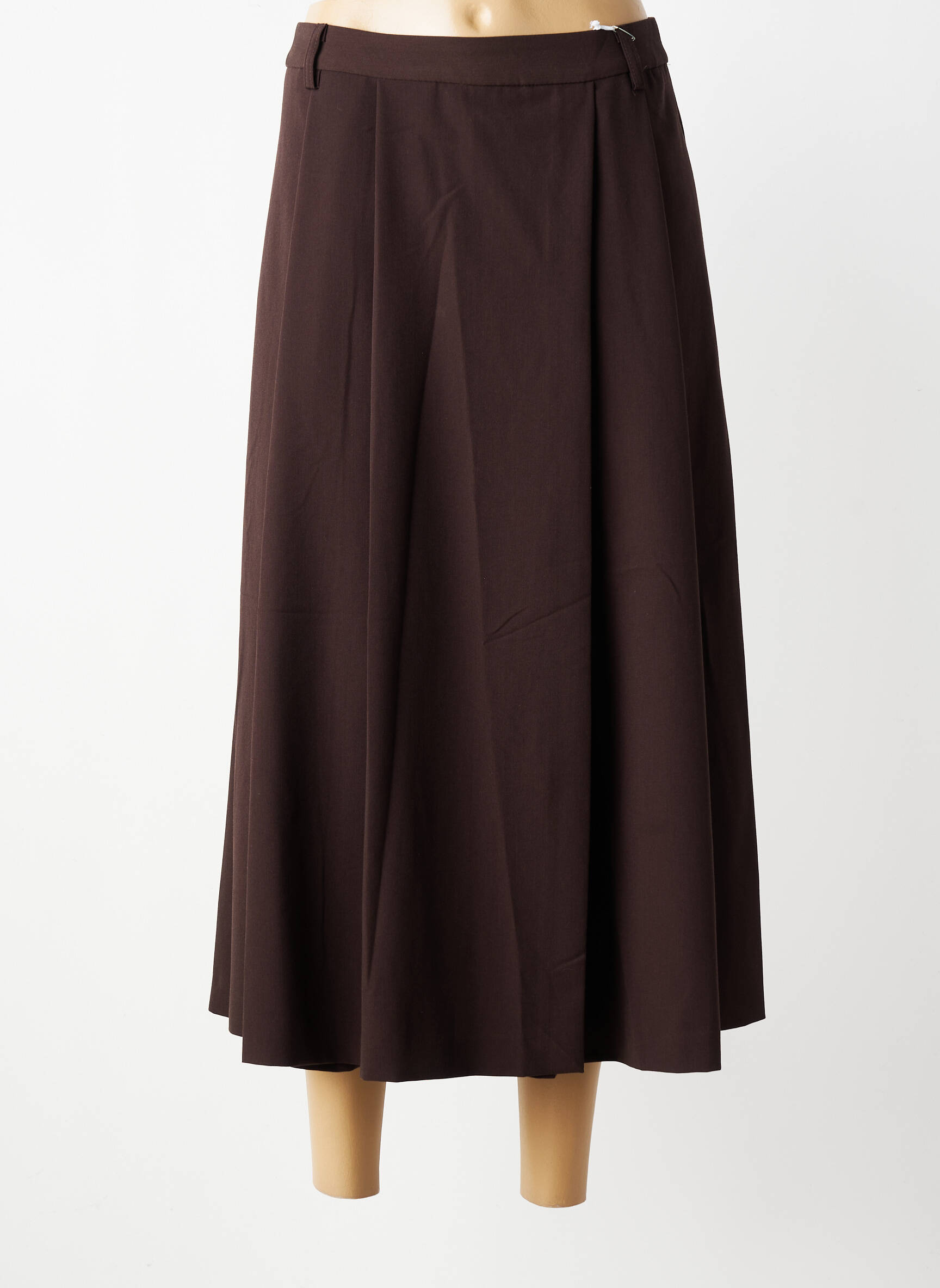 Jupe longue fermeture zippée au dos marron IMPERIAL femme