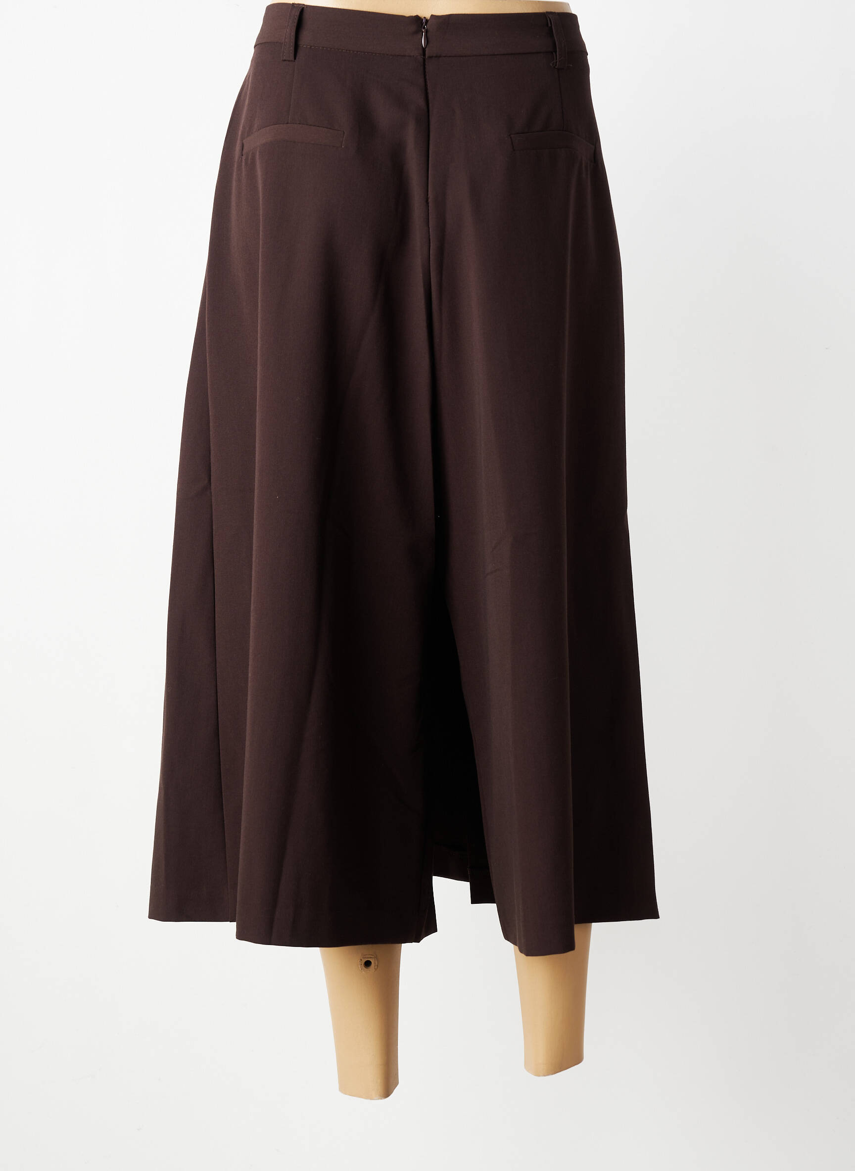 Jupe longue fermeture zippée au dos marron IMPERIAL femme