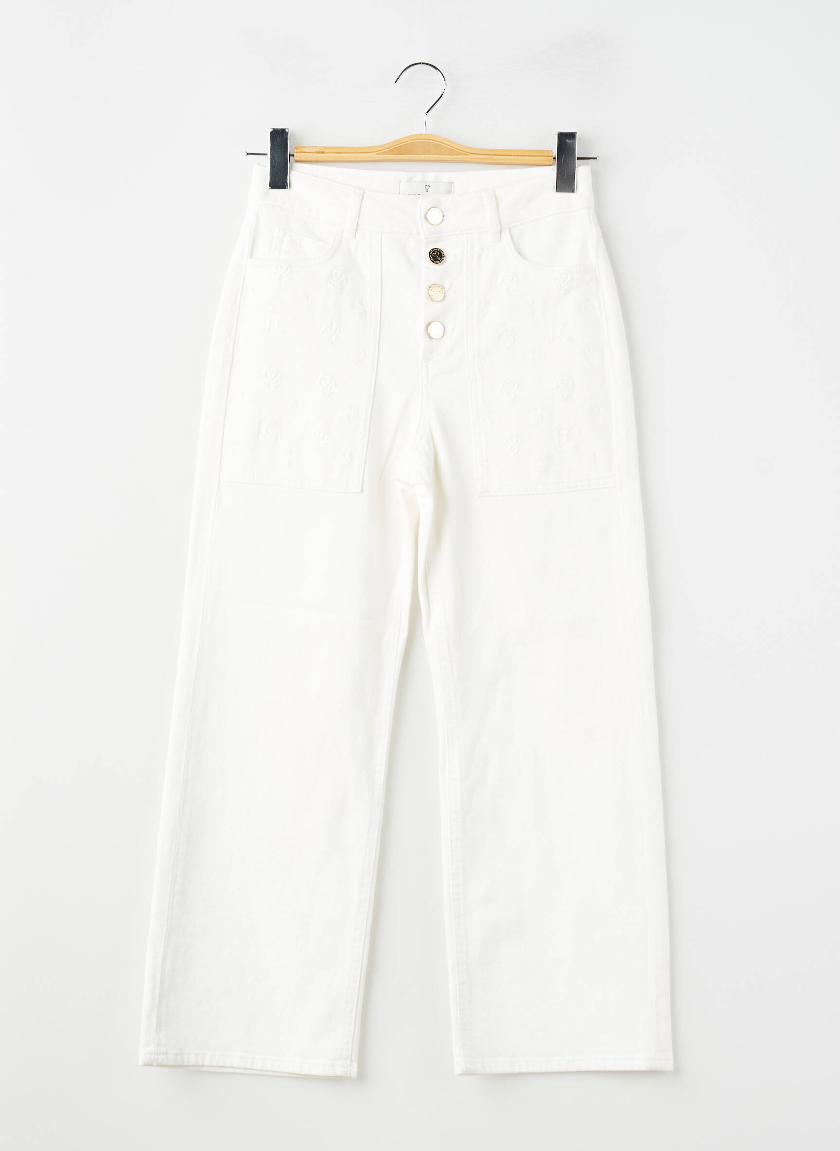 Jeans coupe large stretch taille normale blanc LOLA CASADEMUNT femme