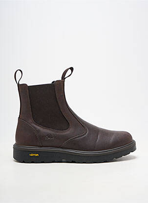 Bottines/boots matière lisse bout rond marron ALTEX homme